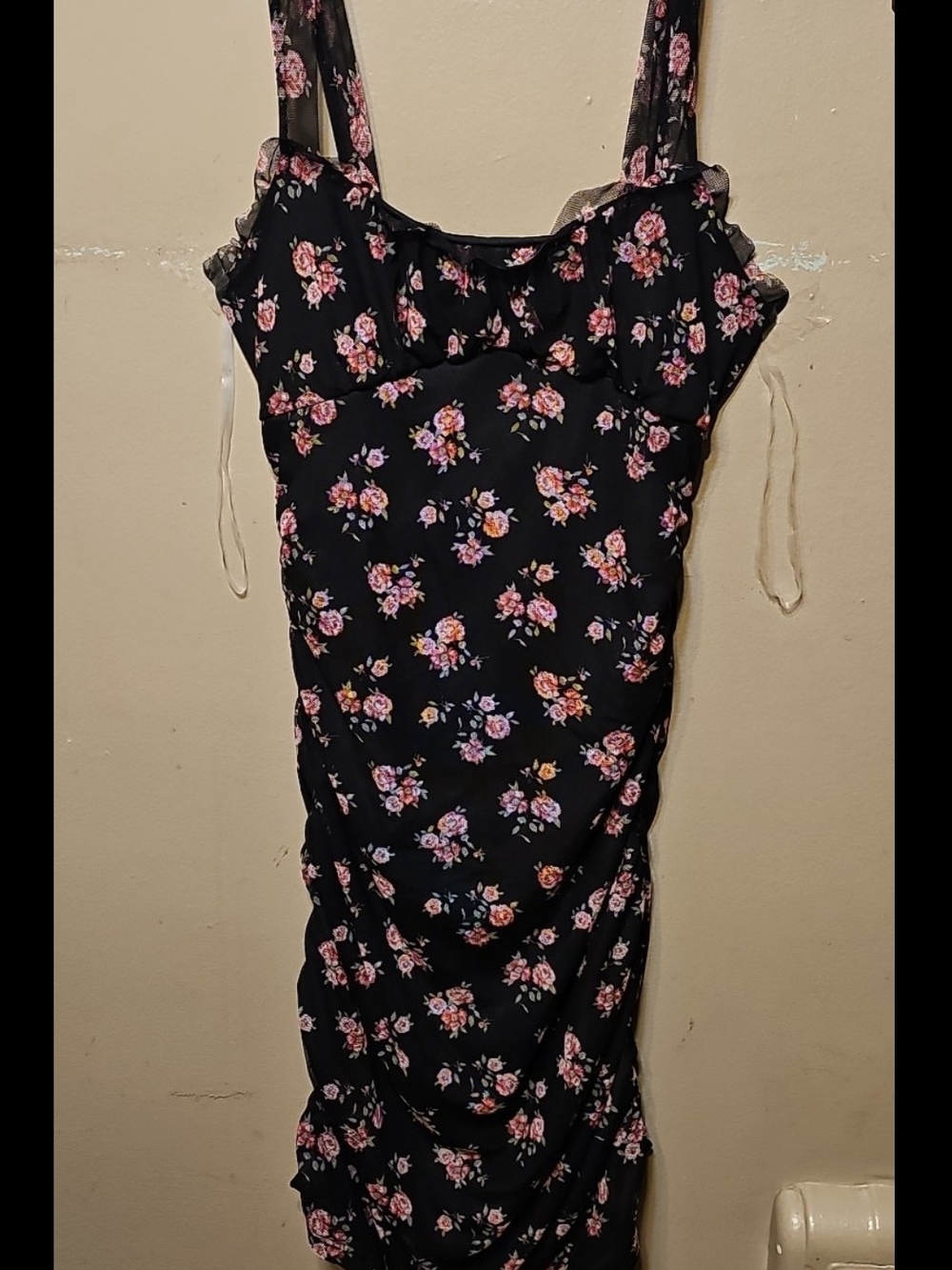 Rolla Coster Black Dress with Pink Floral Pattern